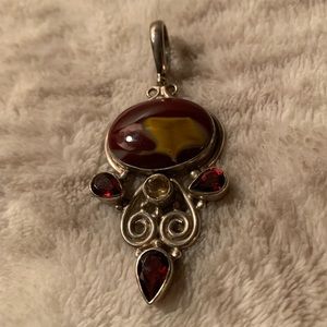 Sterling Silver Garnet Citrine Pendant